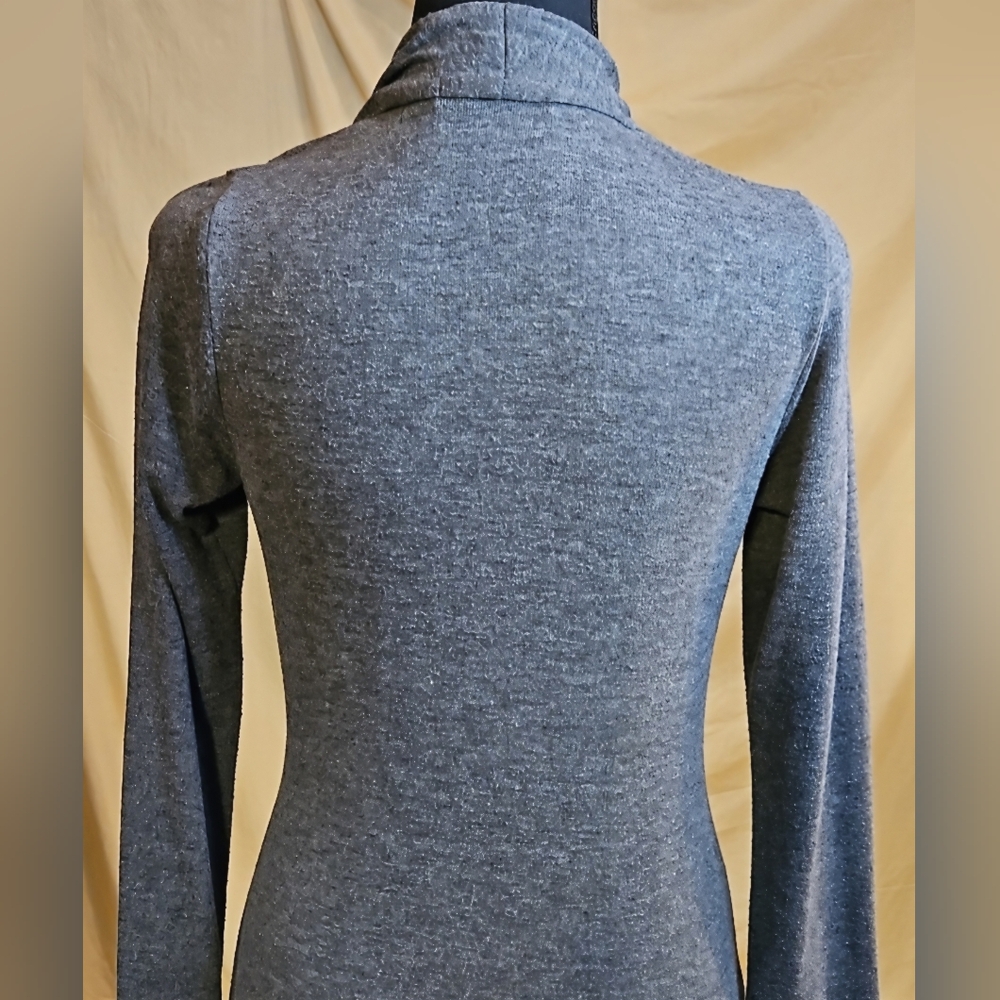 Sushiflower Gray Open Front Wrap Cardigan Sweater Tie Belt S Vintage Y2K - Picture 6 of 8